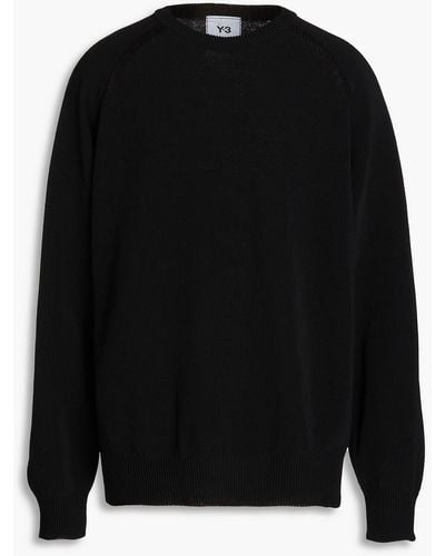 Y-3 Intarsia Cotton-blend Sweater - Black