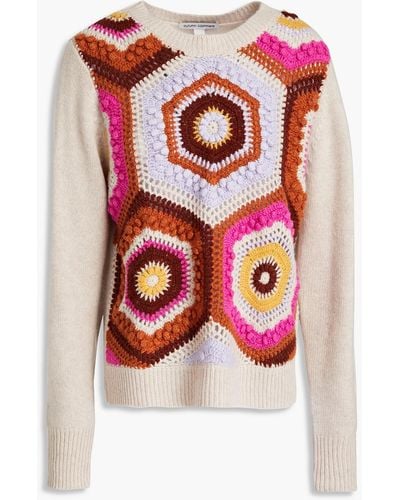 Autumn Cashmere Crochet-knit Cashmere Sweater - Red