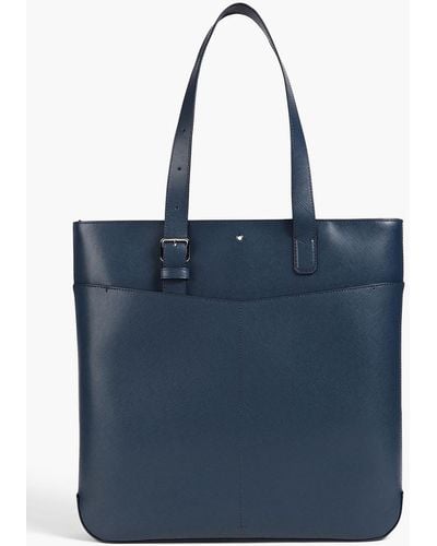 Montblanc Textured-leather Tote - Blue