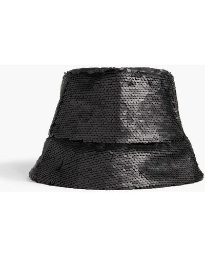 Eugenia Kim Yuki Sequined Woven Bucket Hat - Black