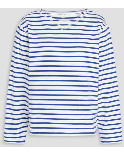 Alex Mill Lakeside Striped Cotton-jersey Top - Blue