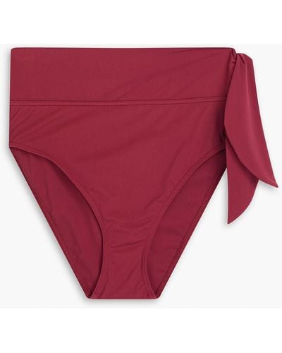 Zimmermann Knotted High-rise Bikini Briefs - Red