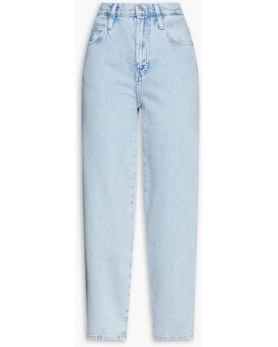 FRAME Cropped High-rise Tapered Jeans - Blue