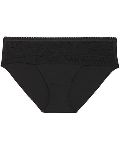 Wacoal Eternal Corded Lace And Stretch-jersey Mid-rise Briefs - Black