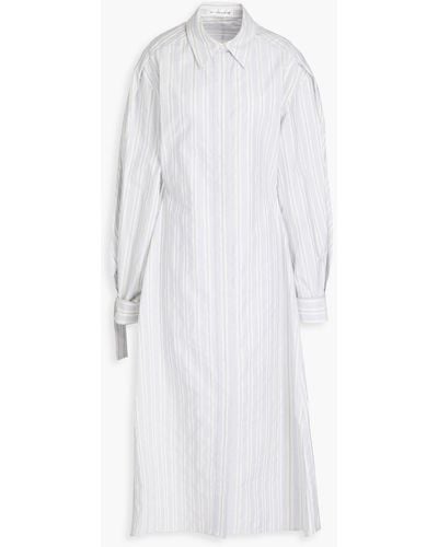 Victoria Beckham Striped Cotton-poplin Midi Shirt Dress - White