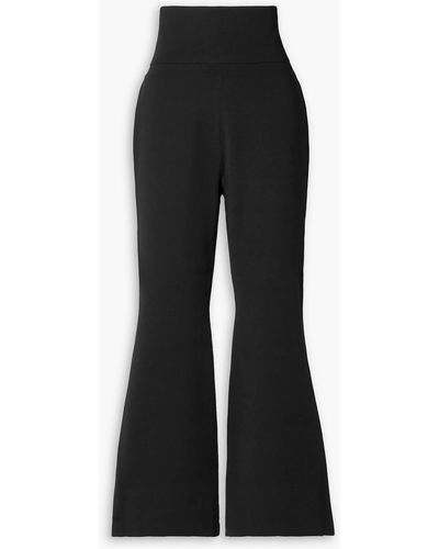Stella McCartney Stretch-knit Flared Trousers - Black