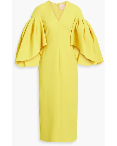ROKSANDA Sarien Cape-effect Crepe Midi Dress - Yellow
