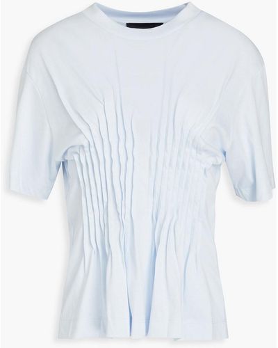 Simone Rocha Pintucked Cotton-jersey T-shirt - Blue