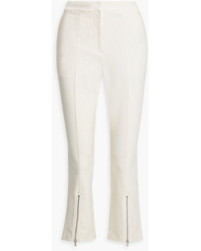 10 Crosby Derek Lam Van Cropped Cotton-blend Slim-leg Trousers - White
