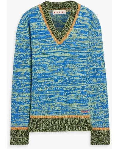Marni Space-dyed Wool Sweater - Blue
