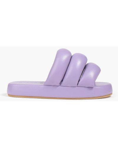 Stand Studio Padded Faux Leather Slides - Purple