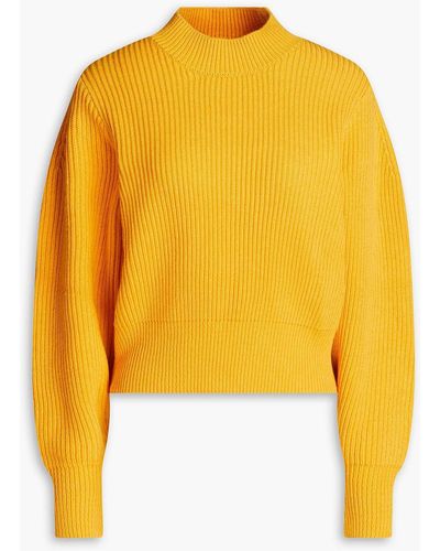 LVIR Ribbed Cotton-blend Sweater - Yellow