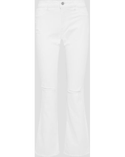 DL1961 Bridget Distressed High-rise Bootcut Jeans Größe 24 - White