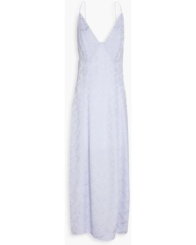 Ganni Jacquard Maxi Slip Dress - White