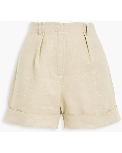 ATM Pleated Linen Shorts - Natural