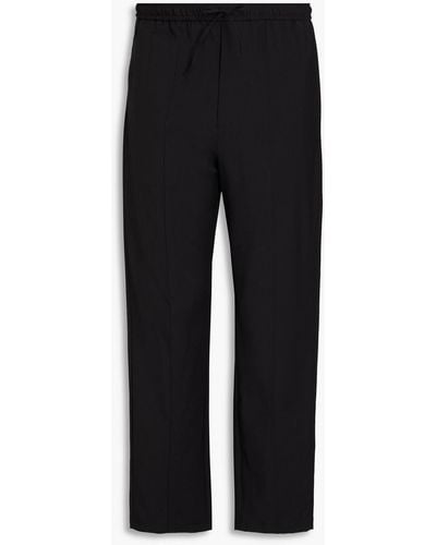 Emporio Armani Wool-crepe Trousers - Black