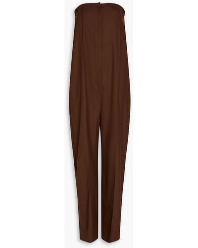 Loulou Studio Mellal Wool-blend Twill Wide-leg Jumpsuit - Brown