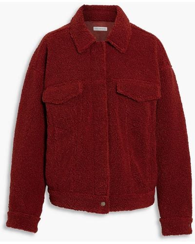 GOOD AMERICAN Oversized Faux Shearling Jacket - Red