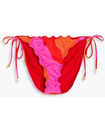 ViX Ripple Striped Low-rise Bikini Briefs - Red