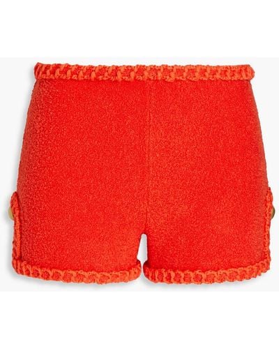Moschino Cotton-blend Bouclé-tweed Shorts - Red