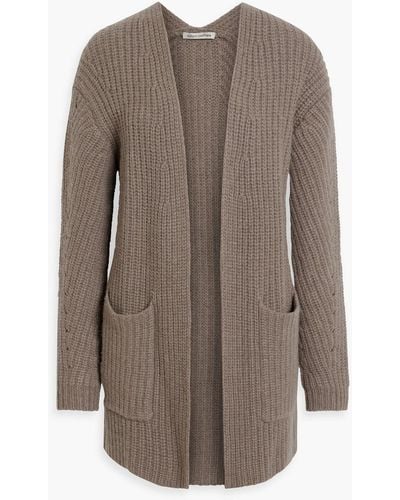 Autumn Cashmere Ribbed-knit Cardigan - Brown