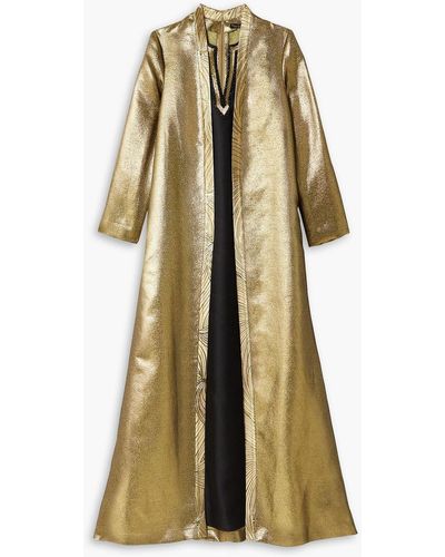 Reem Acra Bead-embellished Lamé-jacquard Gown - Metallic