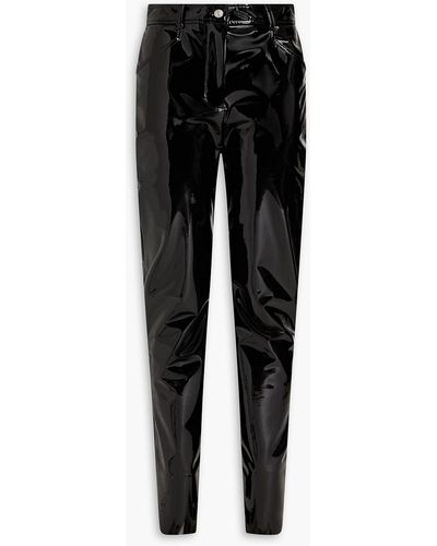 Victoria Beckham Faux Patent-leather Skinny Trousers - Black