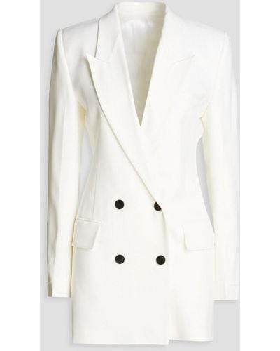 Victoria Beckham Wool-twill Mini Tuxedo Dress - White