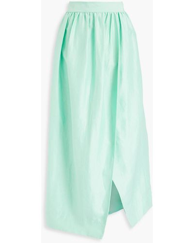 Aje. Mirabelle Wrap-effect Linen-blend Maxi Skirt - Green