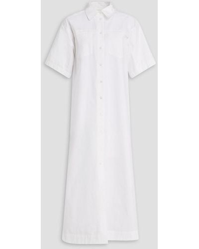 REMAIN Birger Christensen Cotton-poplin Midi Shirt Dress - White
