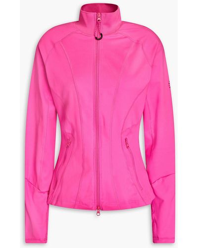 adidas By Stella McCartney Logo-print Stretch-jersey Zip-up Jacket - Pink