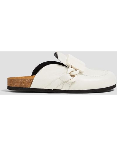 JW Anderson Embellished Leather Mules - White