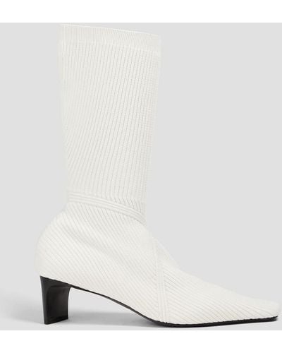 Jil Sander Ribbed-knit Sock Boots - White