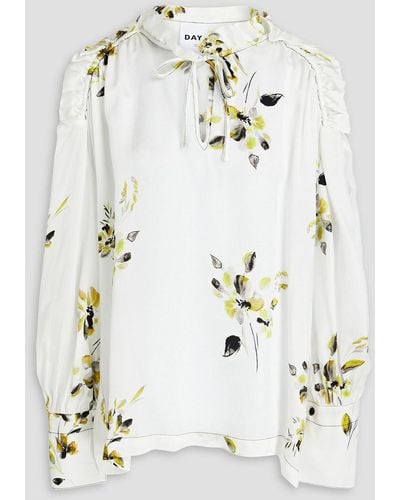 Day Birger et Mikkelsen Amelia Floral-print Seersucker Shirt - White