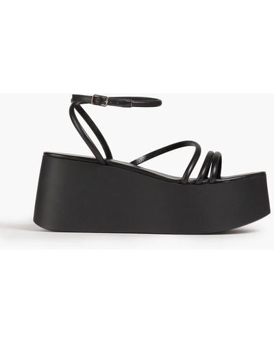 Gianvito Rossi Bekah Leather Platform Sandals - Black