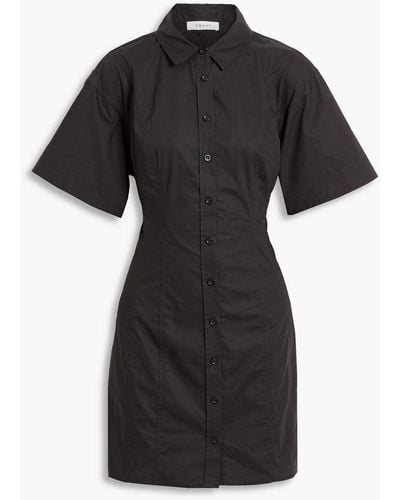 FRAME Cotton-poplin Mini Dress - Black