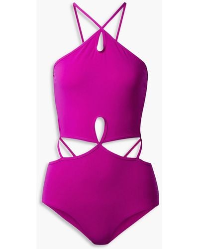 Christopher Esber Cutout Halterneck Swimsuit - Pink