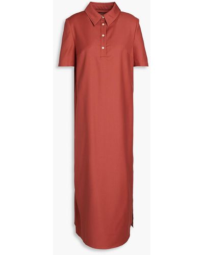 Loulou Studio Wool-twill Midi Shirt Dress - Red