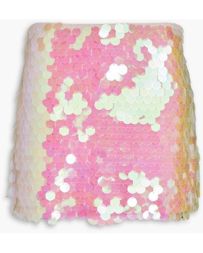 Helmut Lang Minirock aus tüll mit pailletten - Pink