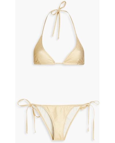 Lisa Marie Fernandez Pamela triangel-bikini mit metallic-effekt - Weiß