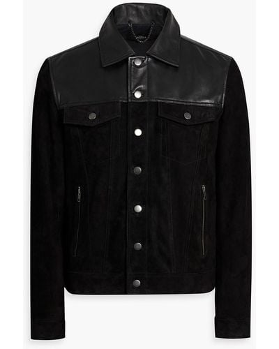 Muubaa Rancher Leather-paneled Suede Jacket - Black