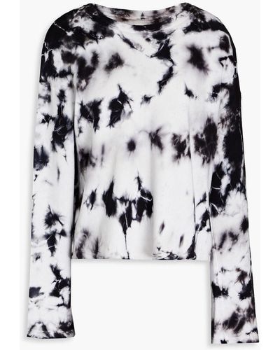 Enza Costa Tie-dyed French Cotton-blend Terry Sweatshirt - Black