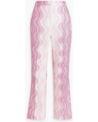 Missoni Crochet-knit Flared Pants - Pink