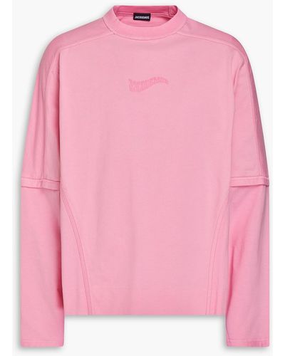 Jacquemus Crema Logo-print Cotton-jersey T-shirt - Pink
