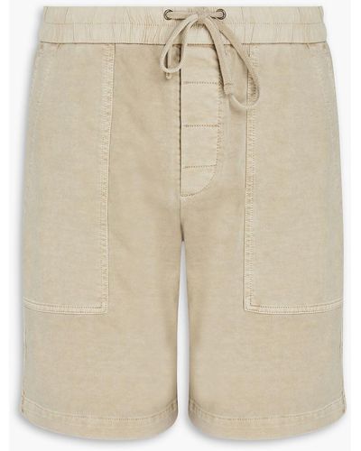 James Perse Poplin-trimmed Cotton-jersey Shorts - Multicolour
