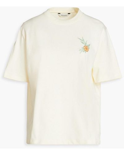 Holzweiler Embroidered Cotton-jersey T-shirt - White