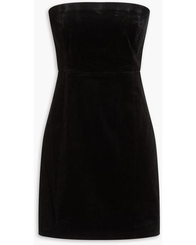 Theory Cotton-blend Velvet Mini Dress - Black