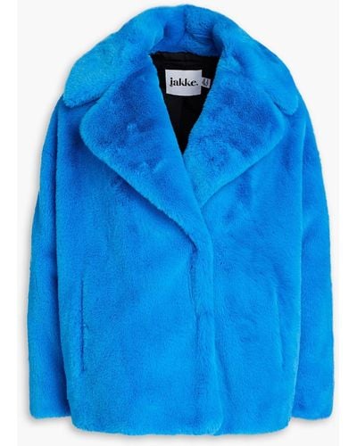 Jakke Rita Faux Fur Jacket - Blue