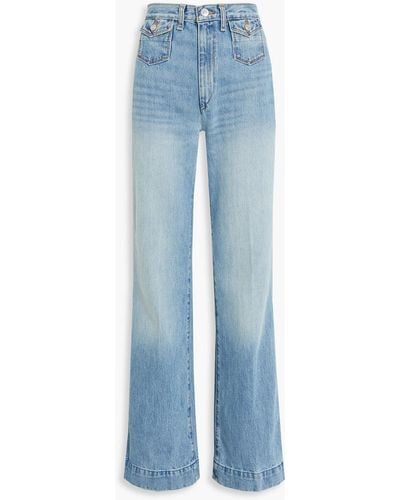 RE/DONE 70s Faded High-rise Wide-leg Jeans - Blue
