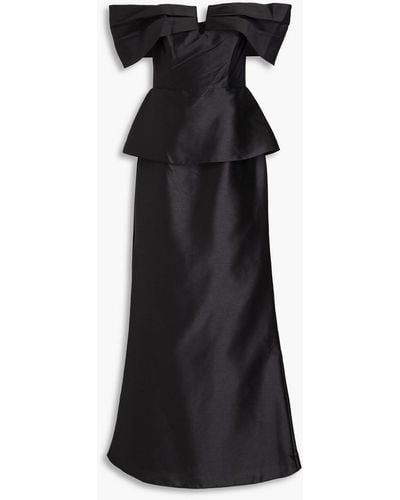 Zac Posen Schulterfreie robe aus duchesse-satin - Schwarz